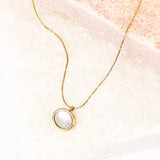 Pearly Cat Eye Necklace (Gold)