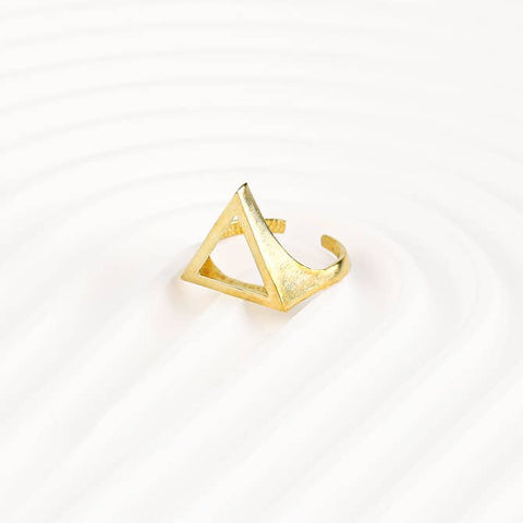 Raw brass cutout triangle ring, Modern Ring Designs For Female, Geometric shapes ring for women, Unique women gift ideas