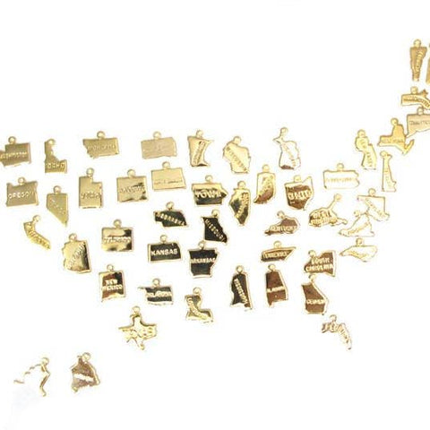 50 States Necklaces (Gold)