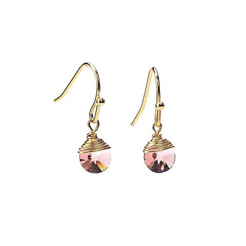 Light Amethyst Swarovski Disc Earrings