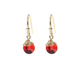 Red Swarovski Disc Earrings