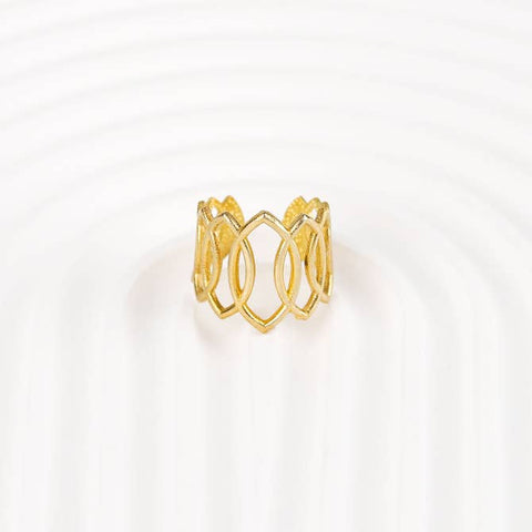 Raw Brass Marquise Ring, Adjustable Brass Ring for Women