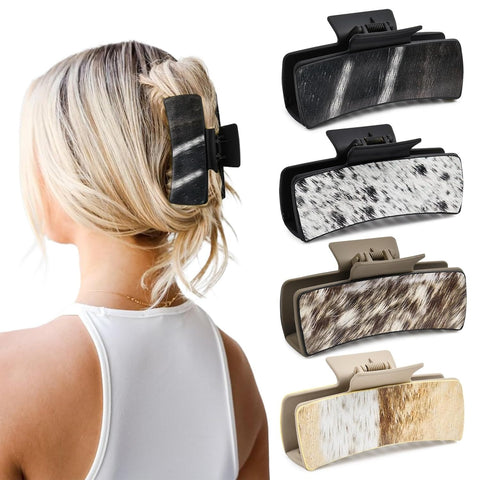 Leather Pattern Square Claw Clip