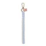 Blue Macrame Wristlet, wholesale macrame keychain, macrame wristlet bulk, handmade wristlet, blue key fob, boho wristlet wholesale, hand-knotted accessory, artisan wristlet, keychain strap wholesale, blue key holder