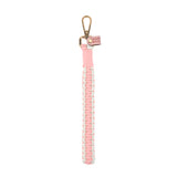 Pink Macrame Wristlet, wholesale macrame keychain, macrame wristlet bulk, handmade wristlet, pink key fob, boho wristlet wholesale, hand-knotted accessory, artisan wristlet, keychain strap wholesale, pink key holder