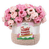 Wholesale Pink Tulip Bouquet Blanket (44in), Unique handmade gift ideas, gift shop blankets, decorative throw blanket, Mother's Day gifts, housewarming gifts, floral home accessories wholesale, throw blanket wholesale