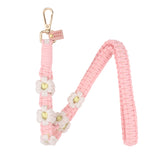 Pink Daisy Macrame Lanyards, Macrame lanyard for teens, Stylish lanyard for work, Lightweight lanyard for everyday use

