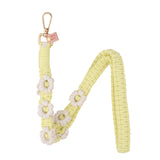 Yellow daisy macrame lanyard, macrame lanyard, boho lanyard, yellow lanyard, boho macrame lanyard for women	