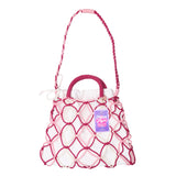 Pink Macrame Crossbody Bag