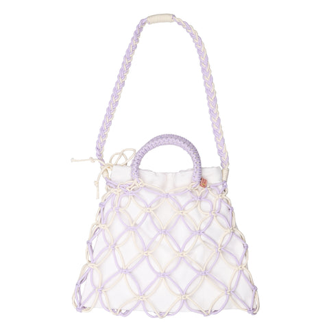 Purple macrame crossbody bag, Boho crossbody bag, Macrame shoulder bag, Purple macrame crossbody bag for summer, Bohemian fashion accessories