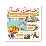 Hand-illustrated state magnets, State souvenir magnet, Travel-themed magnet, Wholesale fridge magnets