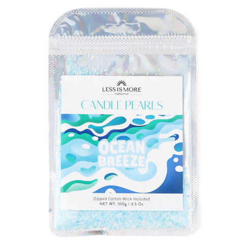 Ocean Breeze Candle Pearls – DIY Wax Beads for Custom Candles (3.5oz Bag + Wick), Pearled wax for centerpieces, Home Decor & Gift Candles, Buy Wedding Candle 