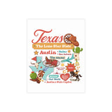 travel souvenir postcard, state map postcard, illustrated state postcard, state-themed postcard, collectible postcards USA, postcard gift set