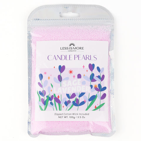 Sage Lavender Candle Pearls 3.5 Oz Bag (Includes Wick) for sale, Refillable Candle Sand for DIY Sand Candle Making, Unscented, Non-Toxic Candle Powder, Home Decor & Gift Candles