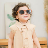 Kids Portable Folding Polarized Sunglasses with Brown Frame, Unbreakable Sunglasses for Kids, Unbreakable Sunglasses for Kids