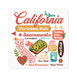 Square sticker for laptop, Square sticker for water bottle, travel sticker, 3 inch square sticker of U.S. states	