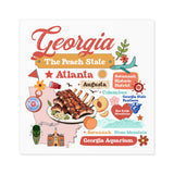 illustrated state sticker for travel lovers, 3 inch square sticker of U.S. states, Travel-themed square sticker