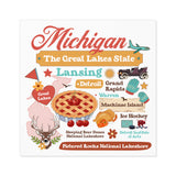 3x3 inch vinyl sticker for regional pride, state-themed sticker for wholesale gift shops, state sticker for decorating travel scrapbooks	