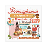 state sticker, vinyl sticker, travel sticker, decorative sticker, 3 inch square sticker of U.S. states	