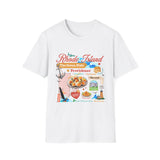 Illustrated state tee, Unisex state T-shirt, Crewneck T-shirt, Short sleeve state tee, State-themed clothing, Travel souvenir apparel