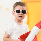 Square Fashion Sunglasses for Kids, Vintage Square Polarized Kids Sunglasses, Cobalt Blue Square Frame Fashion Sunglasses for Kids