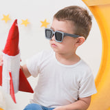 Square Fashion Sunglasses for Kids, Vintage Square Polarized Kids Sunglasses, Cobalt Blue Square Frame Fashion Sunglasses for Kids