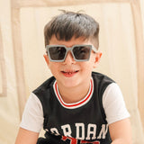Gray Color Sunglasses for Kids, Children Sunglasses, Vintage Fashion Square Sunglasses for Boys, Gray Square Polarized Sunglasses for Kids, Children Sunglasses for Sale