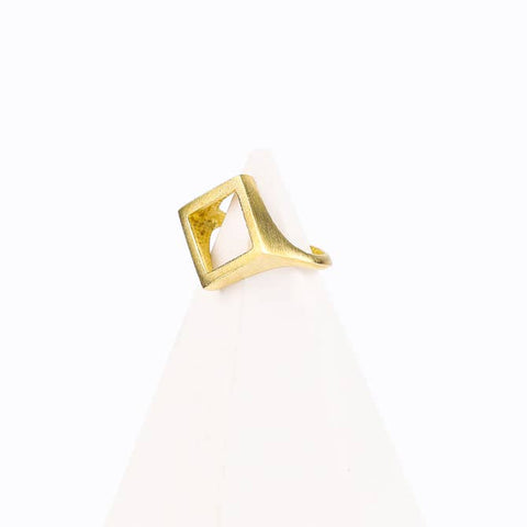 Cutout Diamond Ring, Square Brass Ring, Fashion Rings For Women, Women Jewelry Gift Ideas