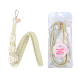 floral macrame lanyard for summer, eco-friendly macrame lanyard gift, green macrame lanyard for festivals, cute macrame lanyard for teens and students	