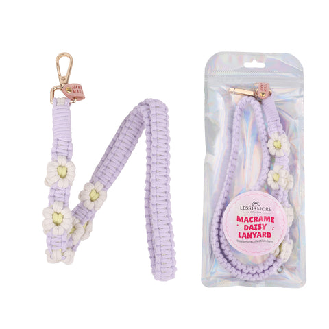 Purple Daisy Macrame Lanyards