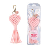 wholesale pink heart macrame keychain online, wholesale accessories online, boutique keychains bulk, gift shop keychains wholesale website, B2B macrame keychains pink, cute keychains wholesale for boutiques

