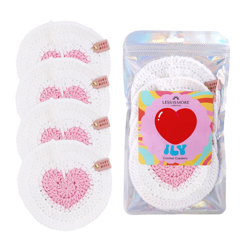 Heart Coaster Set wholesale, Decorative Crochet Coaster bulk pricing