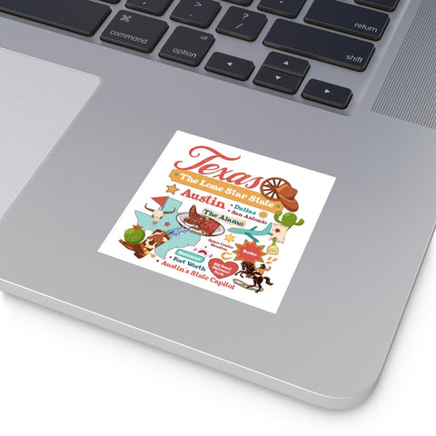 3 inch State Square Stickers