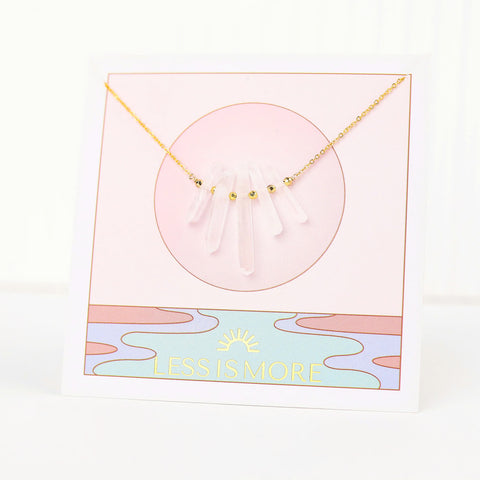 Clarity Ray Rough Quartz Crystal Necklace (Gold or Silver)