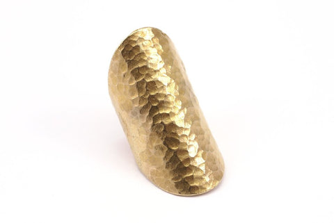 Raw Brass Hammered Gladiator Ring